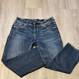 Silver Jeans Women's SUKI Straight Leg Capri Jeans - Blue